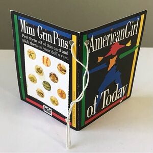 Pleasant Company American Girl of Today Mini Grin Pins 1st Issue Folded Card